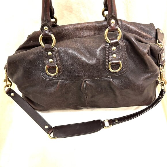 Coach Madison Sabrina Satchel Bag purse Brown Leather - Picture 10 of 12